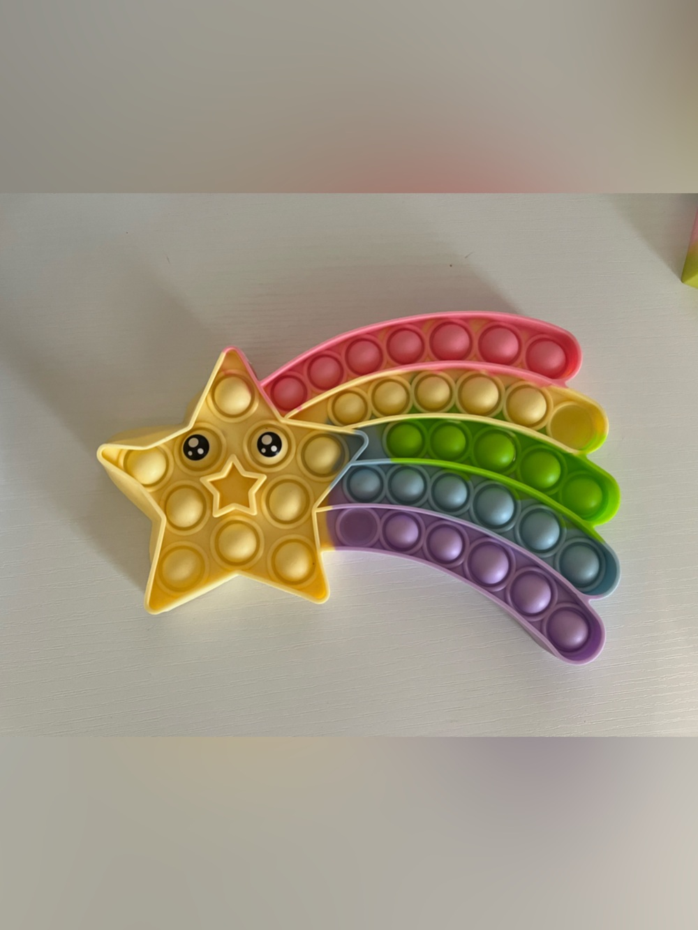 Rainbow Shooting Star Pop Fidget Toy - Yellow, Pink, Green, Blue, Purple